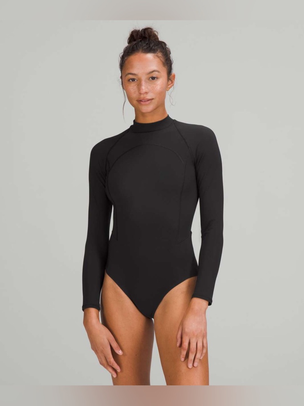 Lululemon Long Sleeve Zip Back Paddle Suit Medium Bum Coverage size 4 Black BLK - Picture 3 of 6